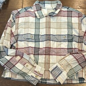 Plaid jacket cropped size large NWT